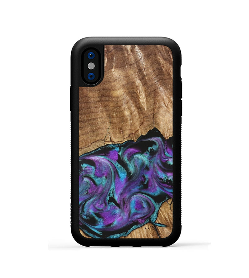 iPhone Xs Wood Phone Case - Preston (Purple, 823214)