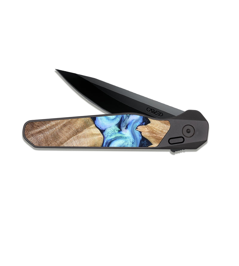 EDC Dark Slate Wood Pocket Knife - Kip (Blue, 823215)