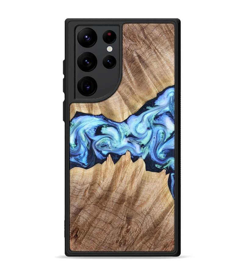 Galaxy S22 Ultra Wood Phone Case - Kip (Blue, 823215)