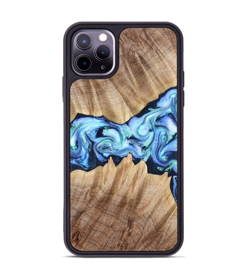 iPhone 11 Pro Max Wood Phone Case - Kip (Blue, 823215)