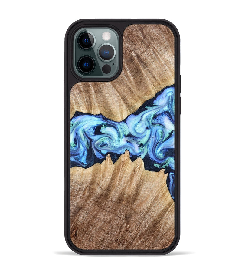 iPhone 12 Pro Max Wood Phone Case - Kip (Blue, 823215)