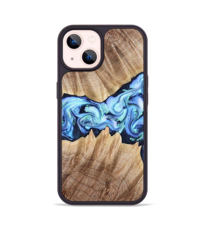 iPhone 14 Wood Phone Case - Kip (Blue, 823215)