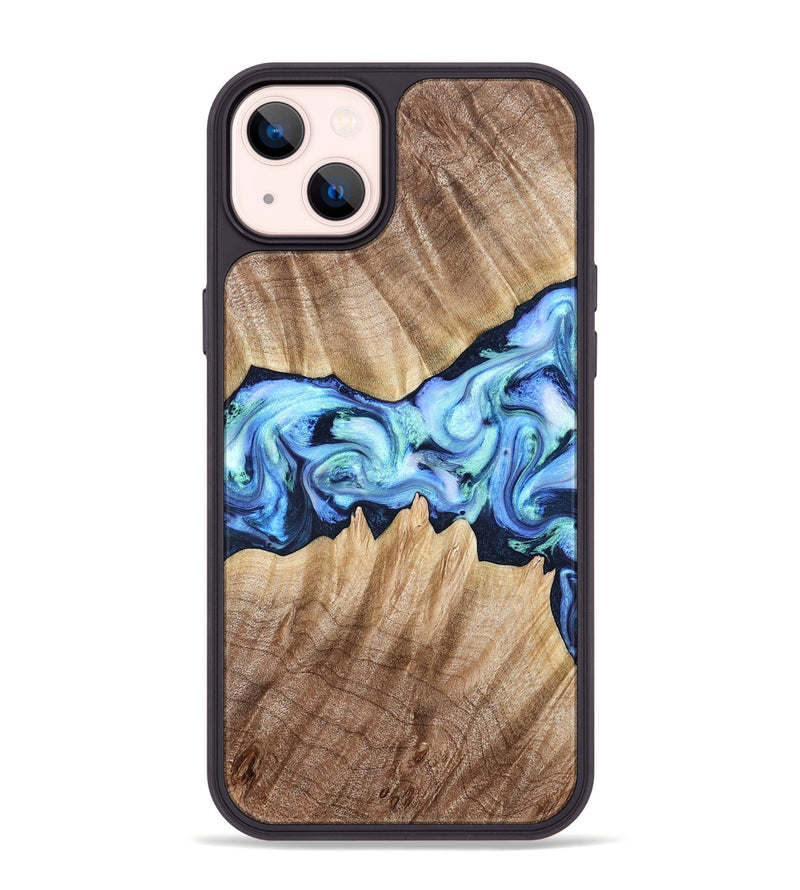 iPhone 14 Plus Wood Phone Case - Kip (Blue, 823215)