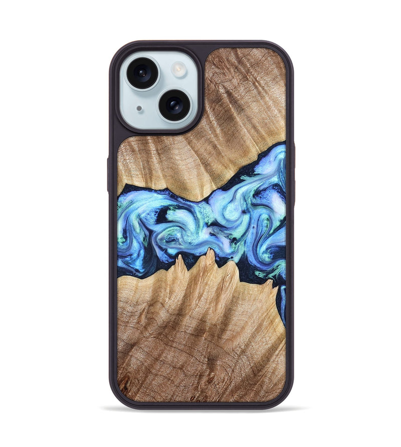 iPhone 15 Wood Phone Case - Kip (Blue, 823215)