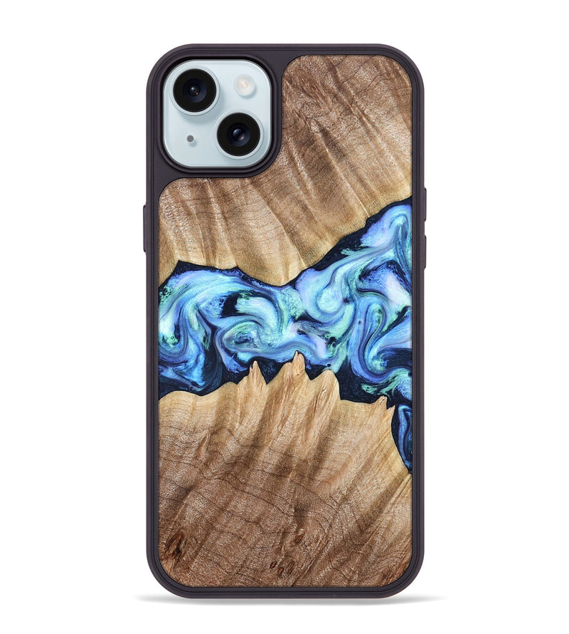 iPhone 15 Plus Wood Phone Case - Kip (Blue, 823215)