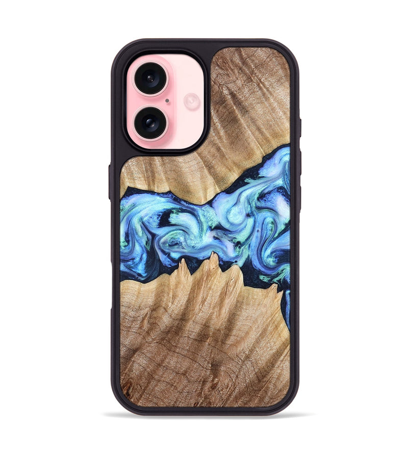 iPhone 16 Wood Phone Case - Kip (Blue, 823215)