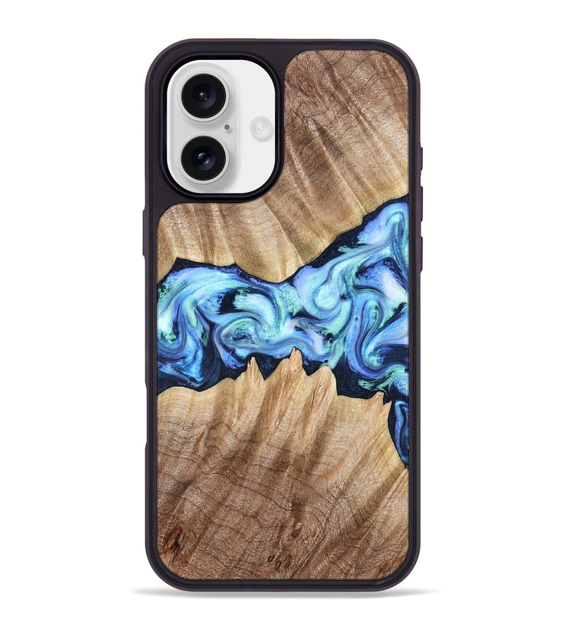 iPhone 16 Plus Wood Phone Case - Kip (Blue, 823215)