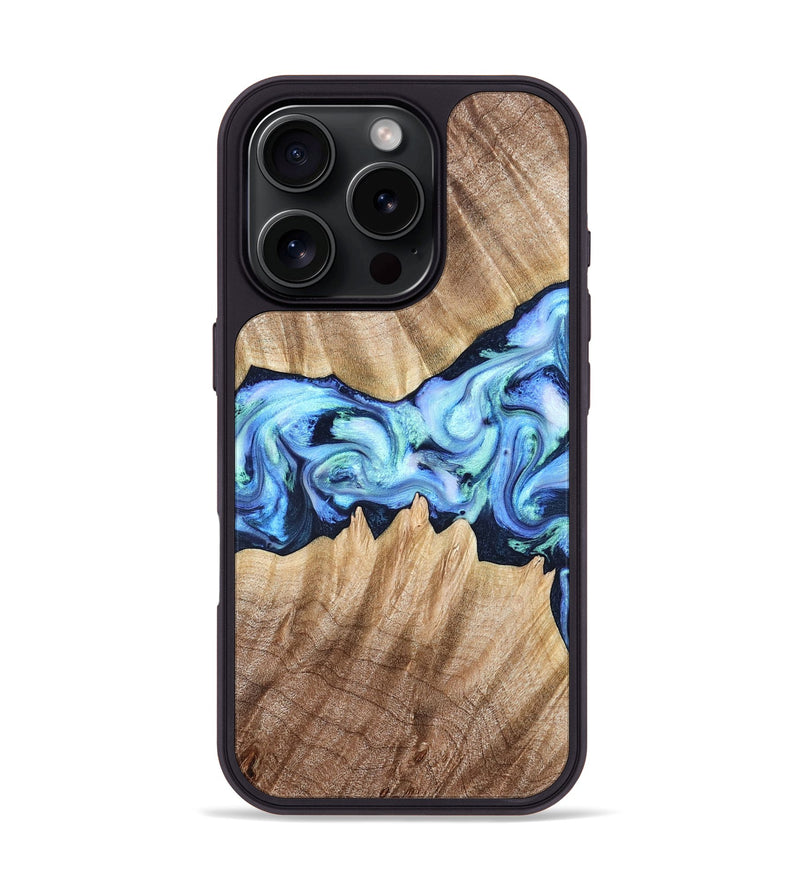 iPhone 16 Pro Wood Phone Case - Kip (Blue, 823215)