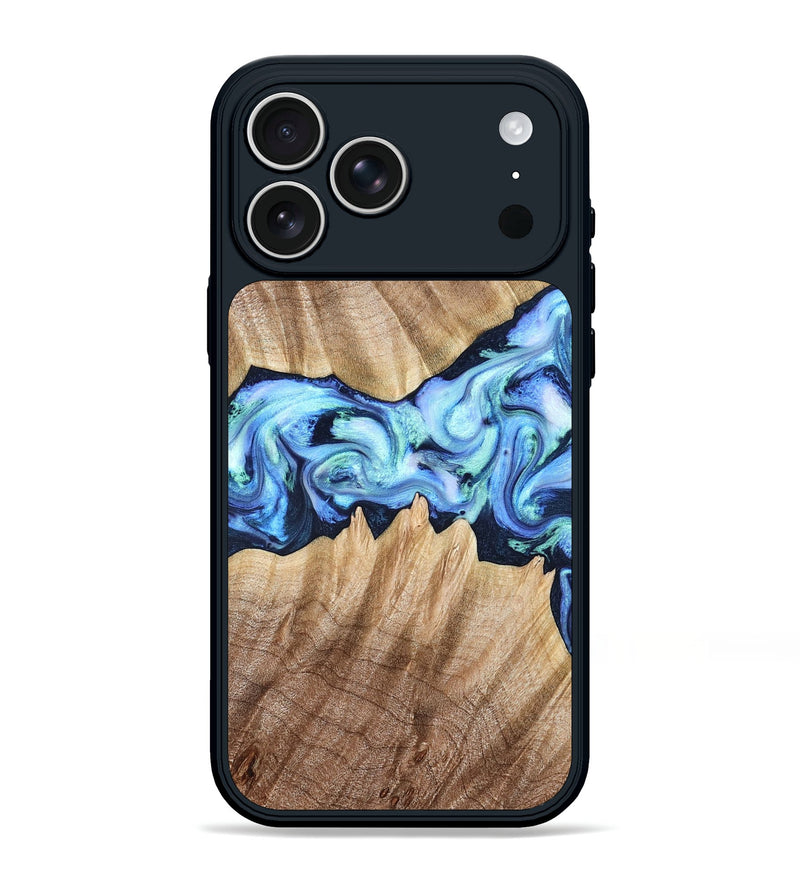 iPhone 17 Pro Max Wood Phone Case - Kip (Blue, 823215)