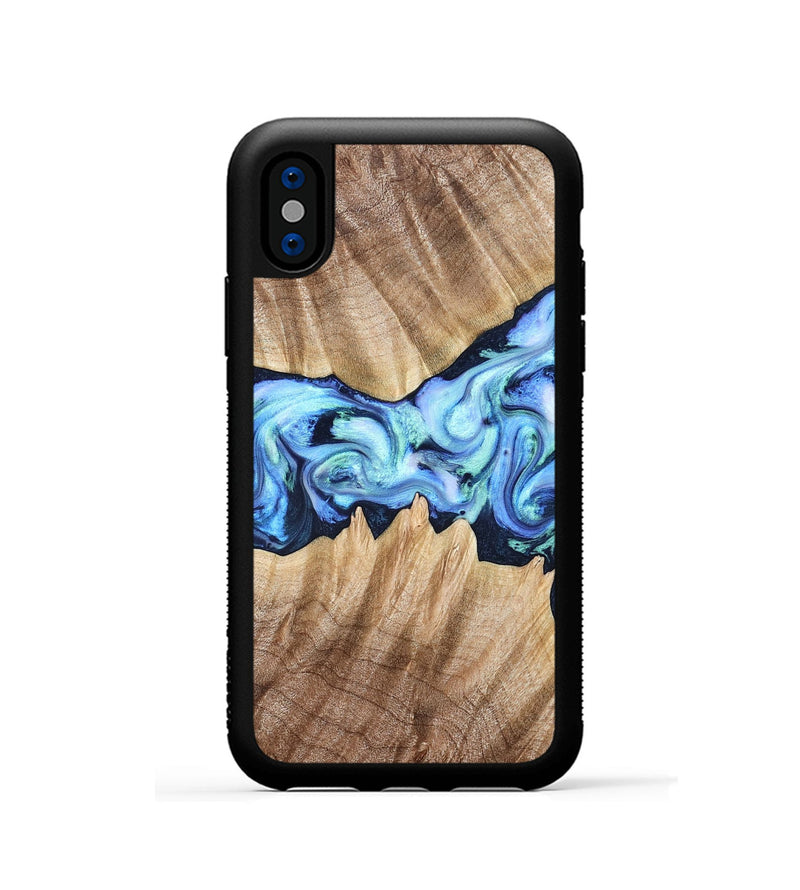 iPhone Xs Wood Phone Case - Kip (Blue, 823215)