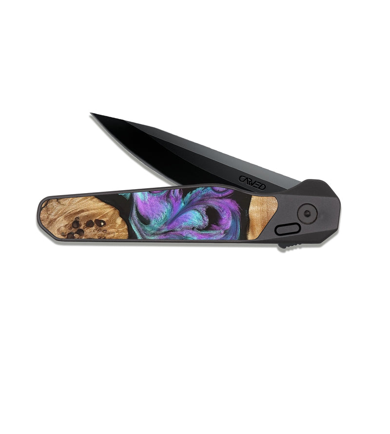 EDC Dark Slate Wood Pocket Knife - Ouida (Purple, 823216)