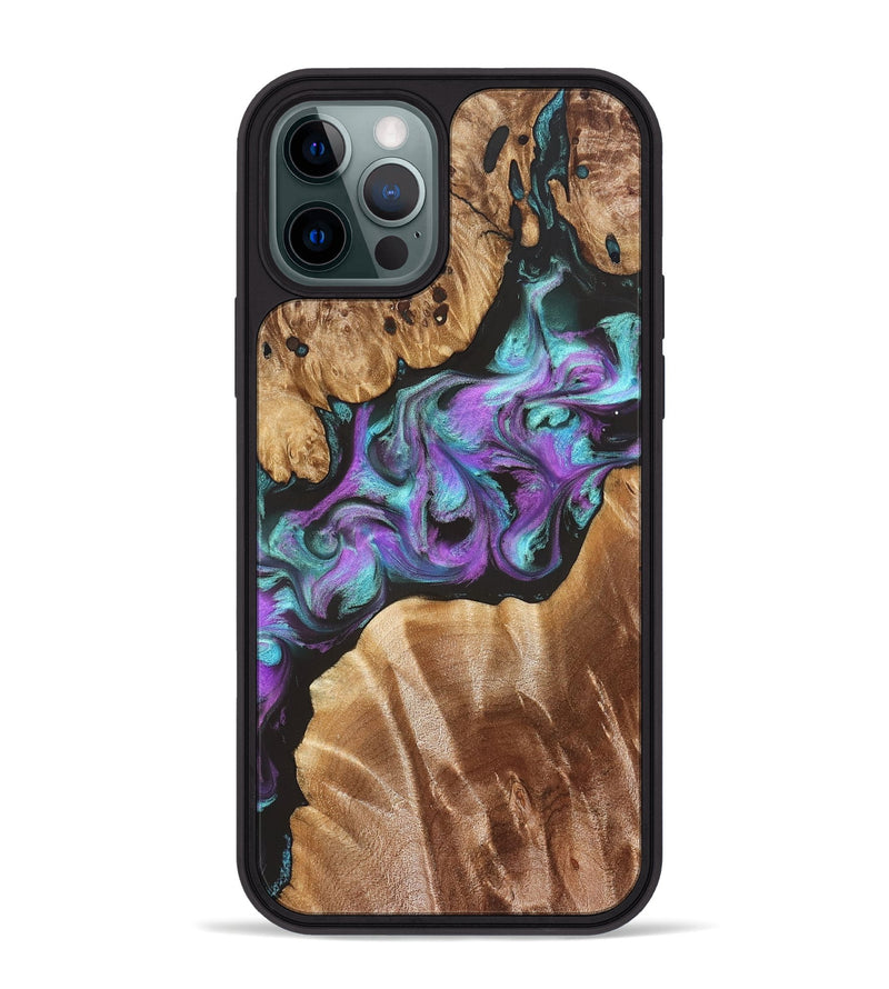 iPhone 12 Pro Max Wood Phone Case - Ouida (Purple, 823216)