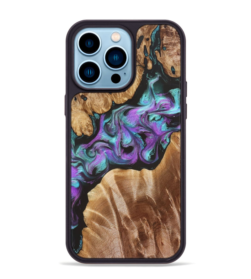 iPhone 14 Pro Max Wood Phone Case - Ouida (Purple, 823216)