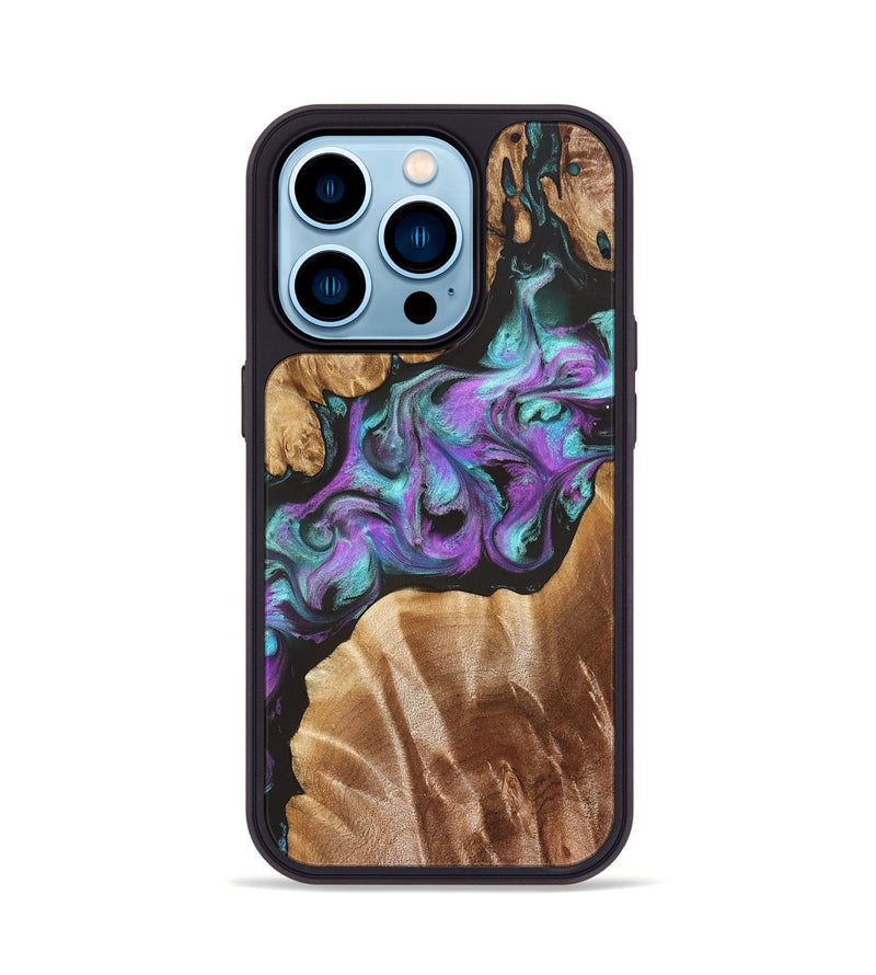 iPhone 14 Pro Wood Phone Case - Ouida (Purple, 823216)