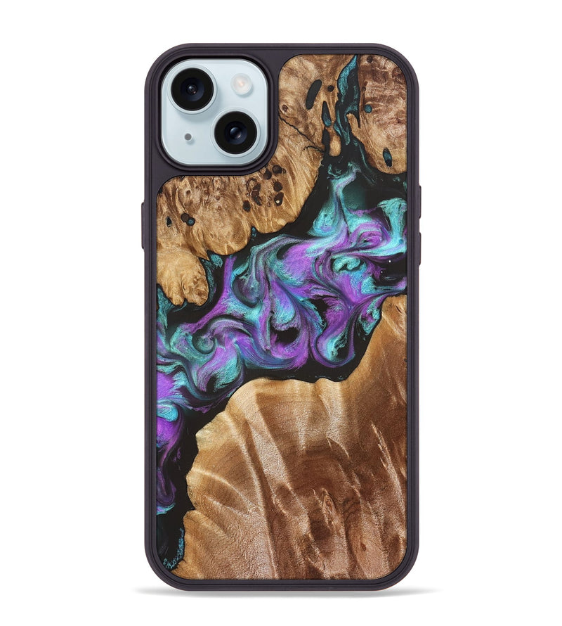 iPhone 15 Plus Wood Phone Case - Ouida (Purple, 823216)