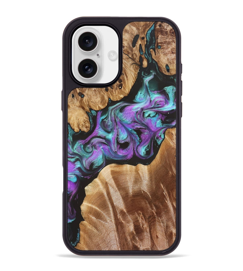 iPhone 16 Plus Wood Phone Case - Ouida (Purple, 823216)