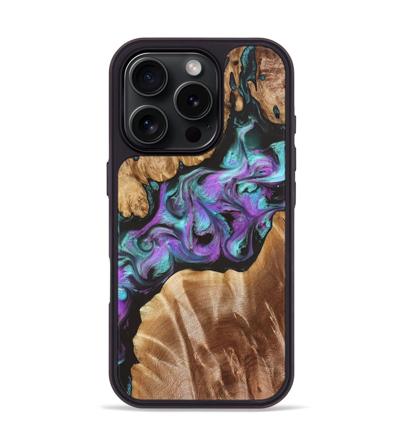 iPhone 16 Pro Wood Phone Case - Ouida (Purple, 823216)