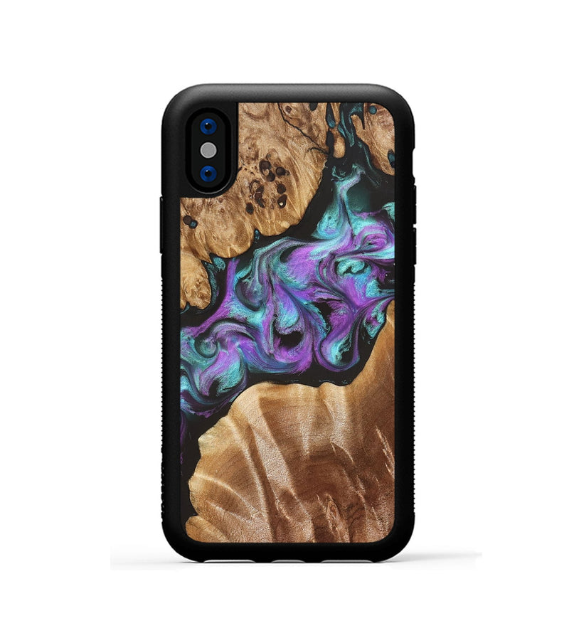 iPhone Xs Wood Phone Case - Ouida (Purple, 823216)