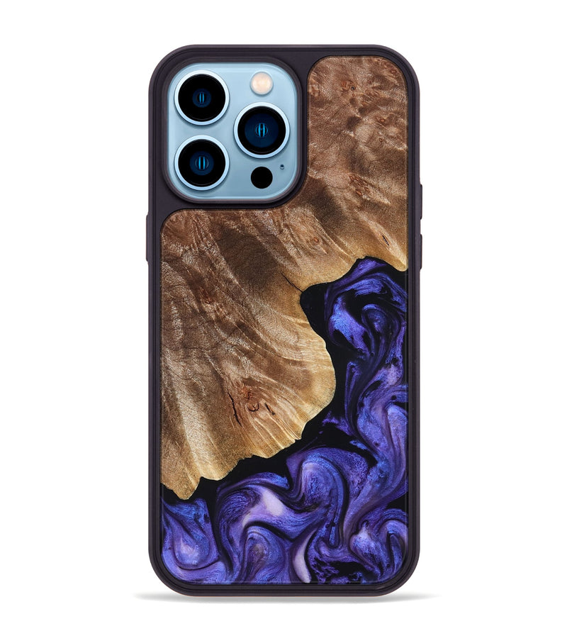 iPhone 14 Pro Max Wood Phone Case - Simon (Purple, 823217)