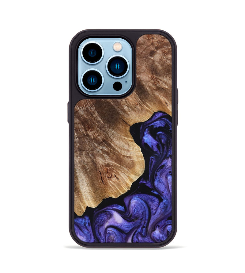 iPhone 14 Pro Wood Phone Case - Simon (Purple, 823217)