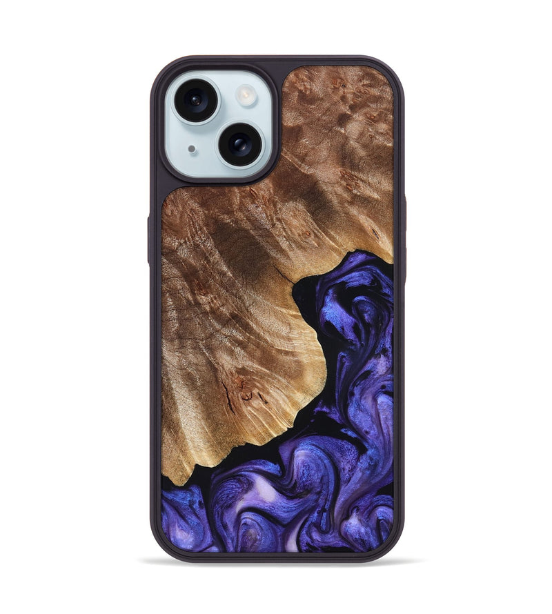 iPhone 15 Wood Phone Case - Simon (Purple, 823217)