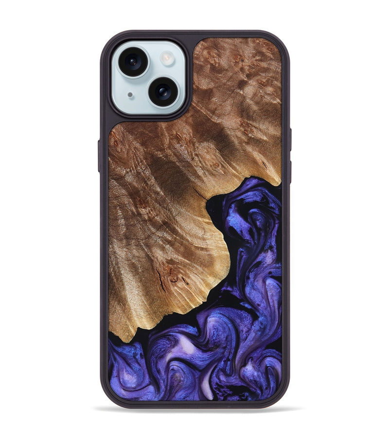 iPhone 15 Plus Wood Phone Case - Simon (Purple, 823217)