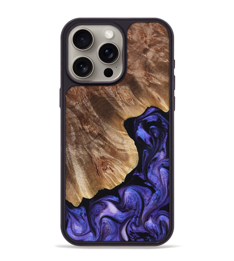 iPhone 15 Pro Max Wood Phone Case - Simon (Purple, 823217)