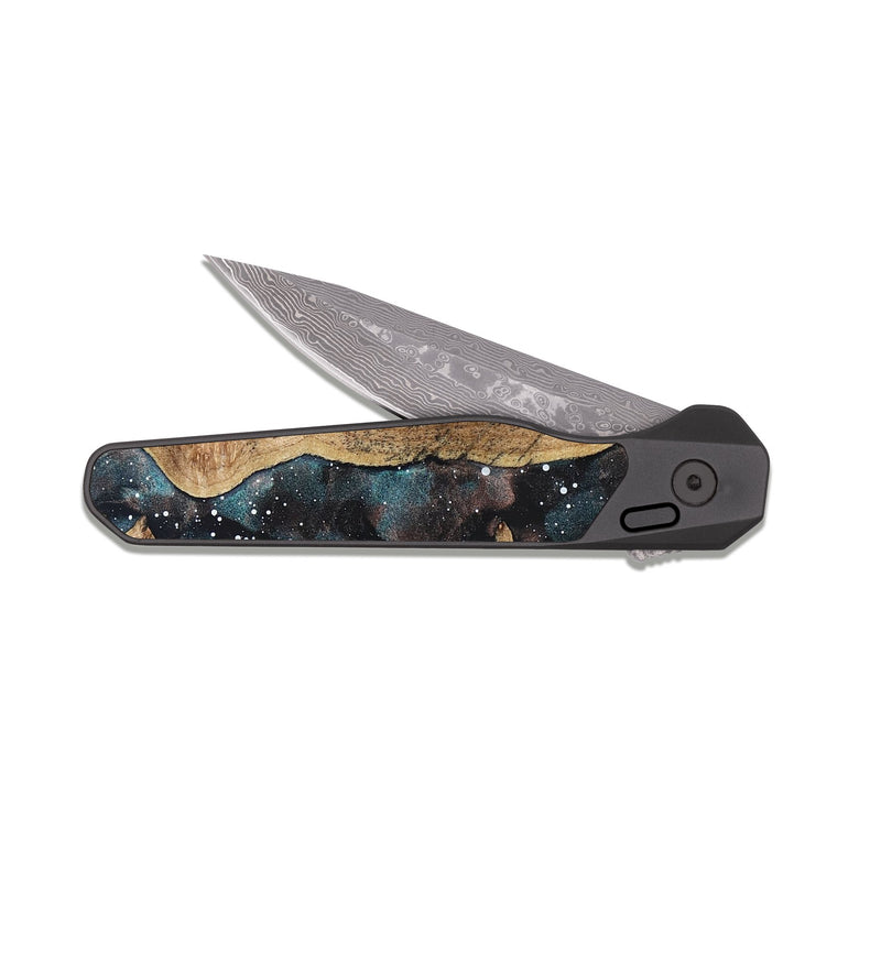 EDC Dark Damascus Wood Pocket Knife - Odie (Cosmos, 823230)