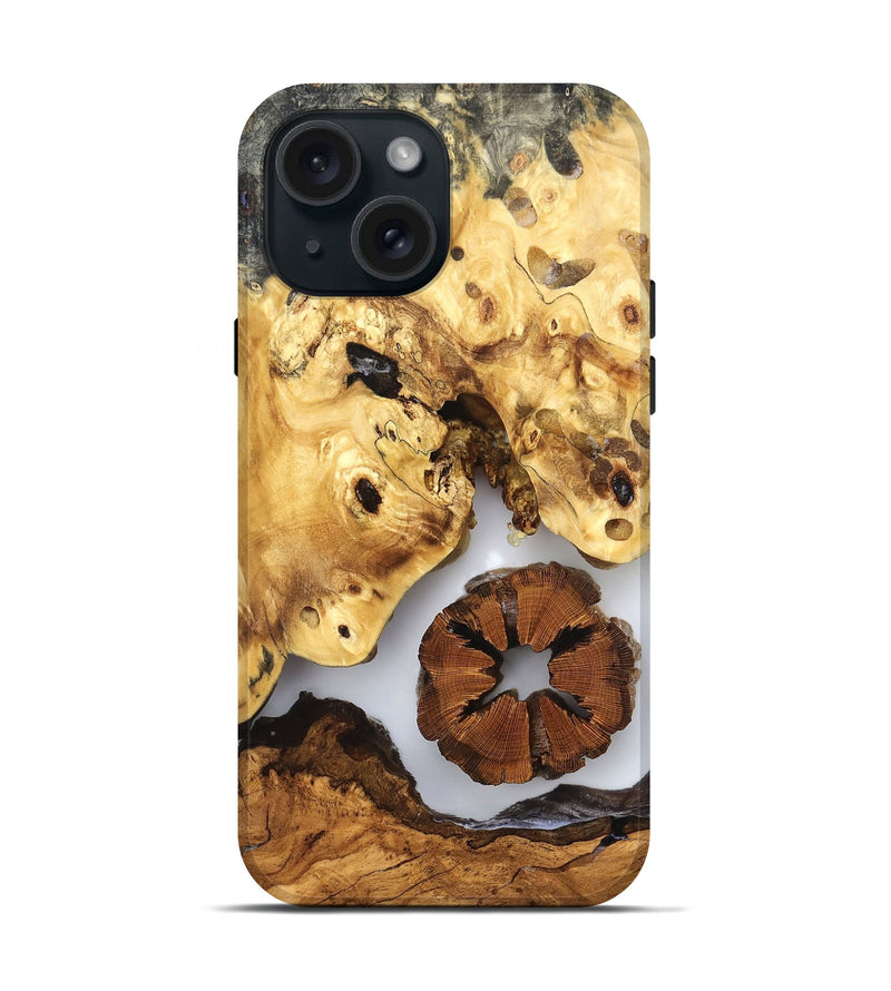 iPhone 15 Wood Live Edge Phone Case - Bryn (Clear, 823231)