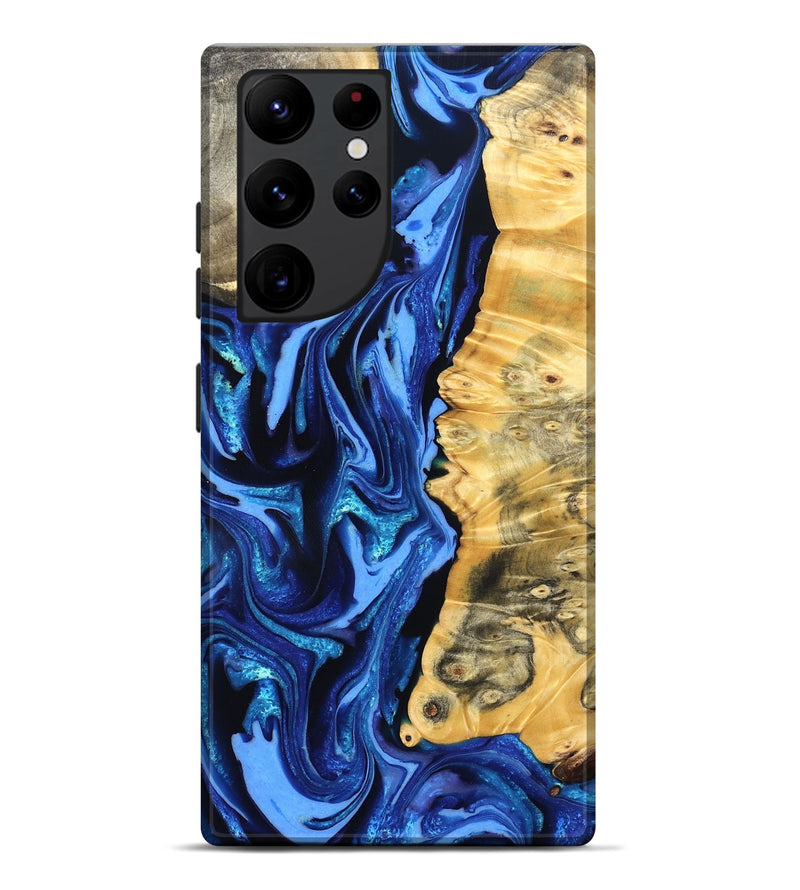 Galaxy S22 Ultra Wood Live Edge Phone Case - Daniela (Blue, 823233)