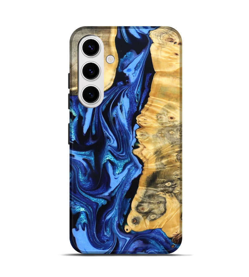 Galaxy S25 Wood Live Edge Phone Case - Daniela (Blue, 823233)