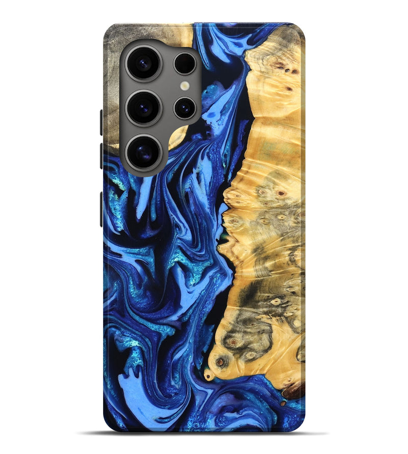 Galaxy S25 Ultra Wood Live Edge Phone Case - Daniela (Blue, 823233)
