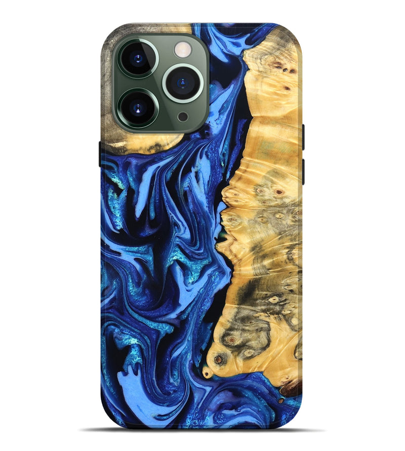 iPhone 13 Pro Max Wood Live Edge Phone Case - Daniela (Blue, 823233)