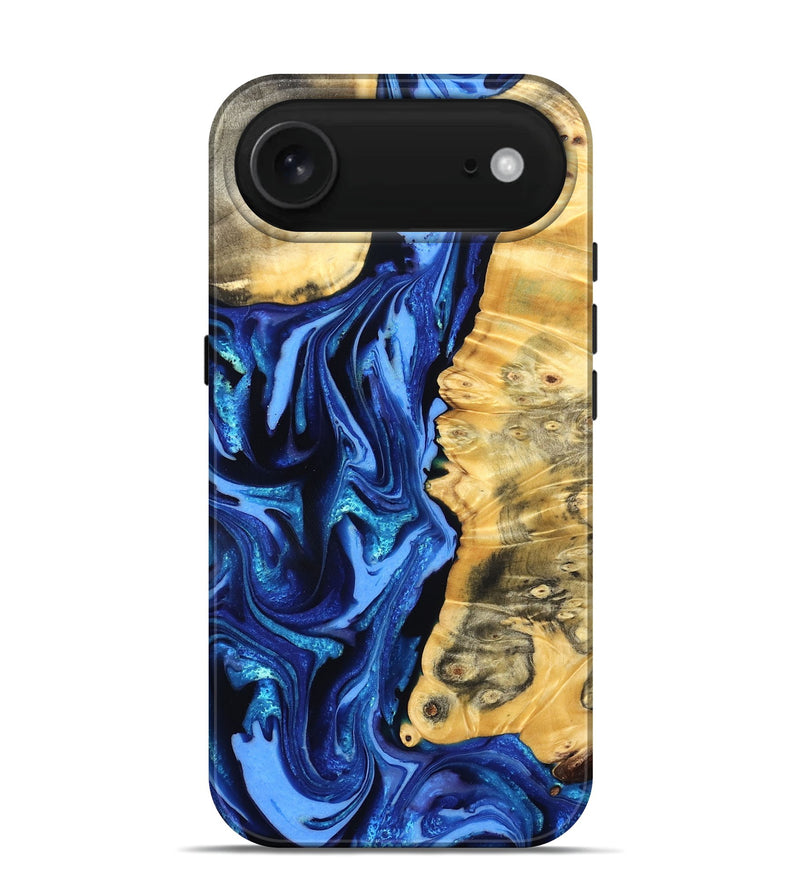 iPhone 17 Air Wood Live Edge Phone Case - Daniela (Blue, 823233)