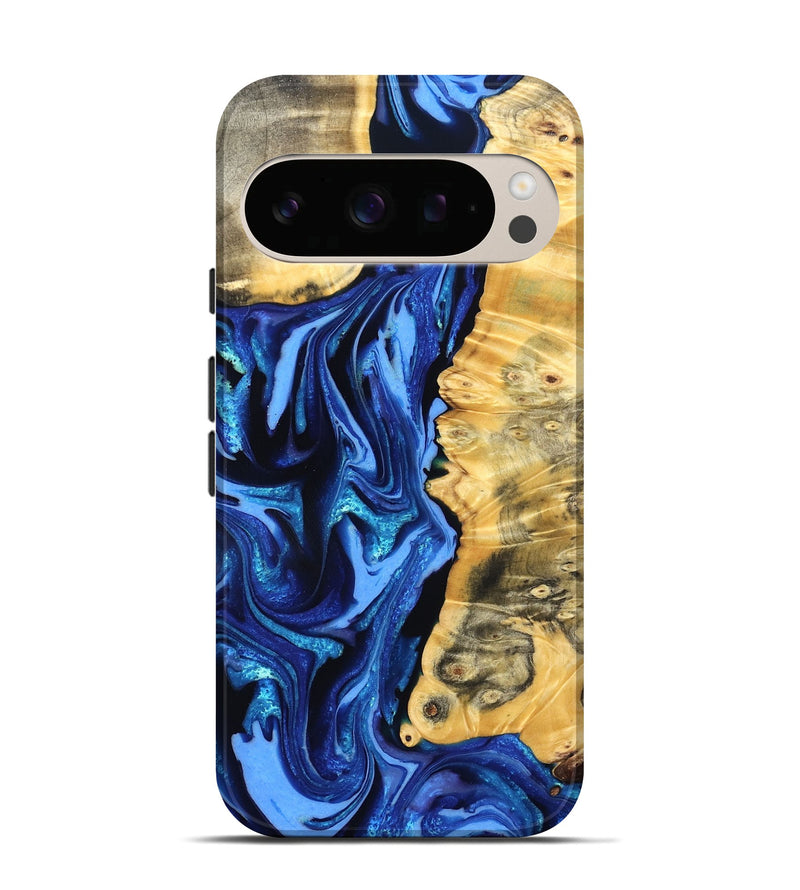 Pixel 10 Pro Wood Live Edge Phone Case - Daniela (Blue, 823233)