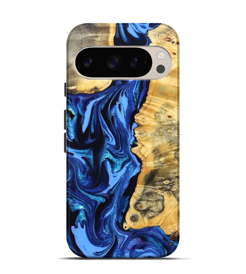 Pixel 9 Wood Live Edge Phone Case - Daniela (Blue, 823233)