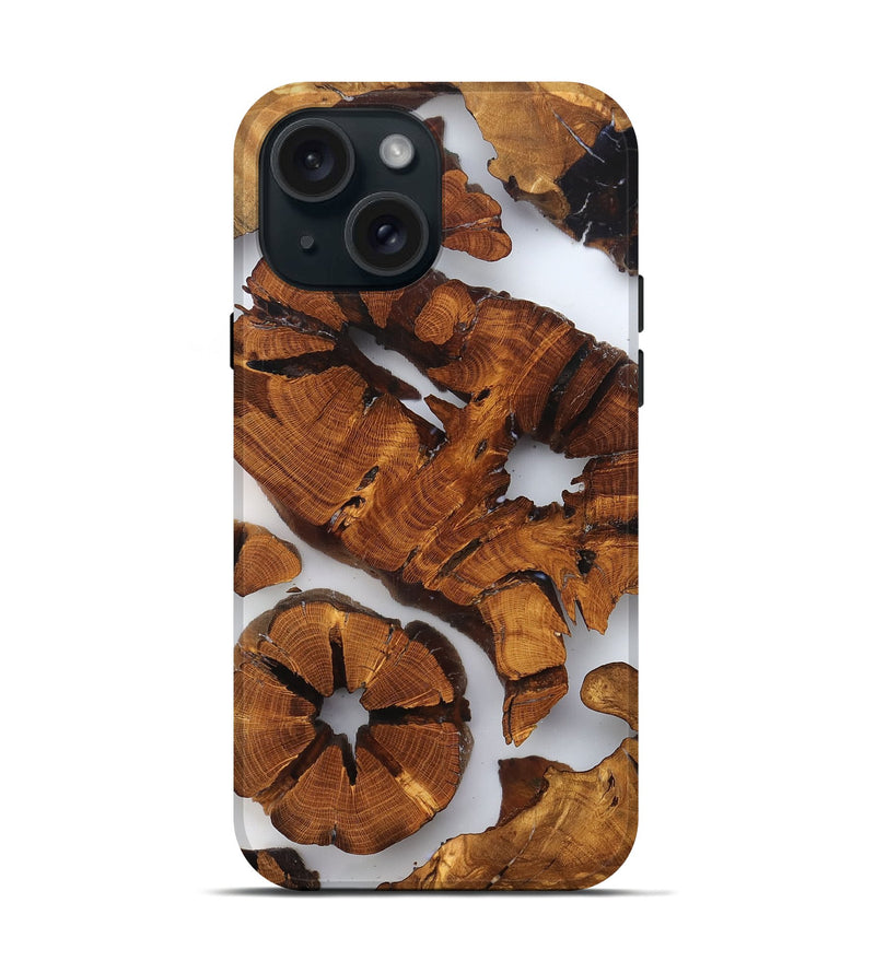 iPhone 15 Wood Live Edge Phone Case - Shad (Clear, 823234)