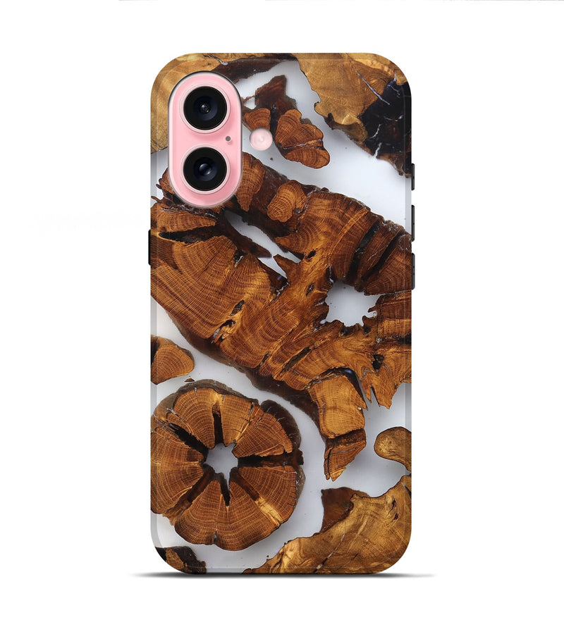 iPhone 16 Wood Live Edge Phone Case - Shad (Clear, 823234)
