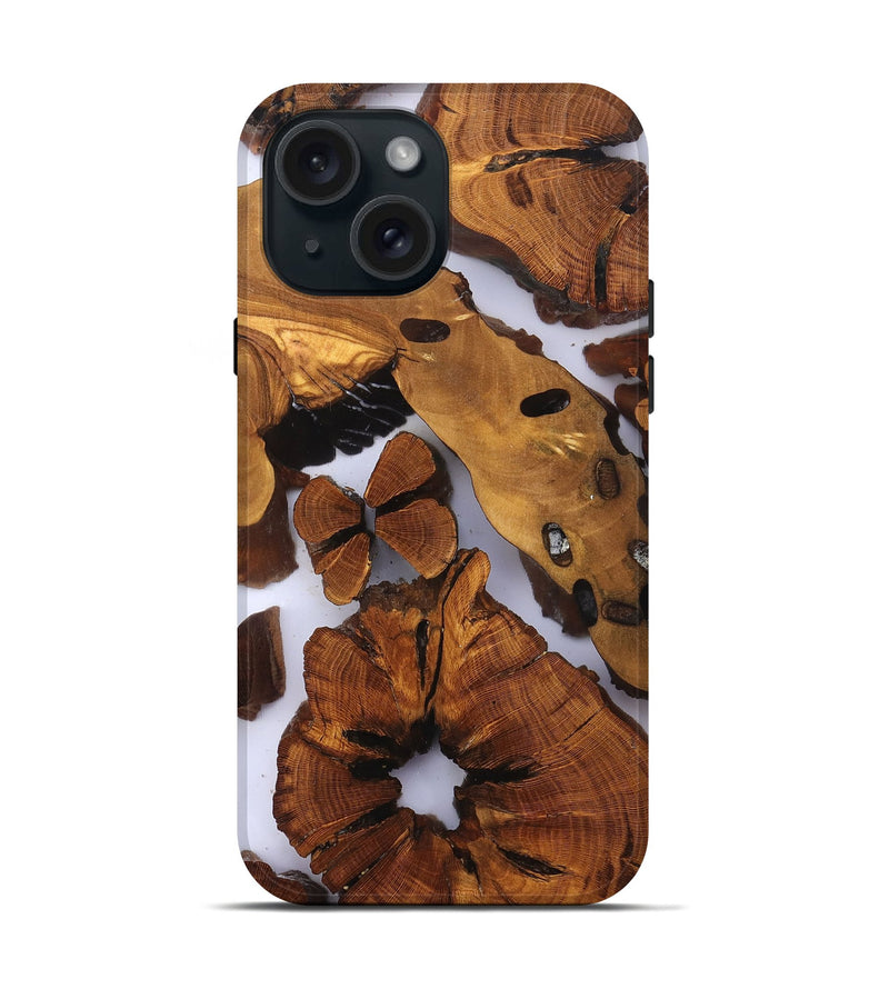 iPhone 15 Wood Live Edge Phone Case - Dirk (Clear, 823235)