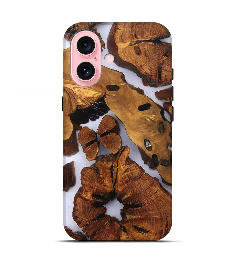 iPhone 16 Wood Live Edge Phone Case - Dirk (Clear, 823235)