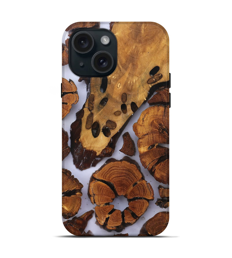 iPhone 15 Wood Live Edge Phone Case - Jalisa (Clear, 823236)