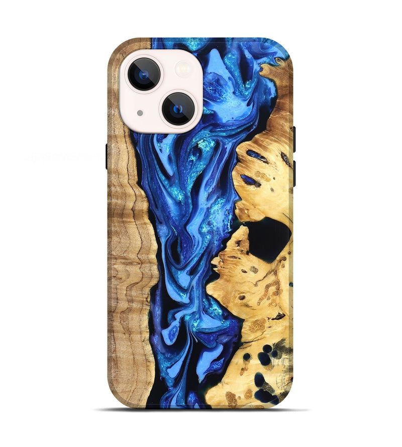 iPhone 13 Wood Live Edge Phone Case - Arlo (Blue, 823237)