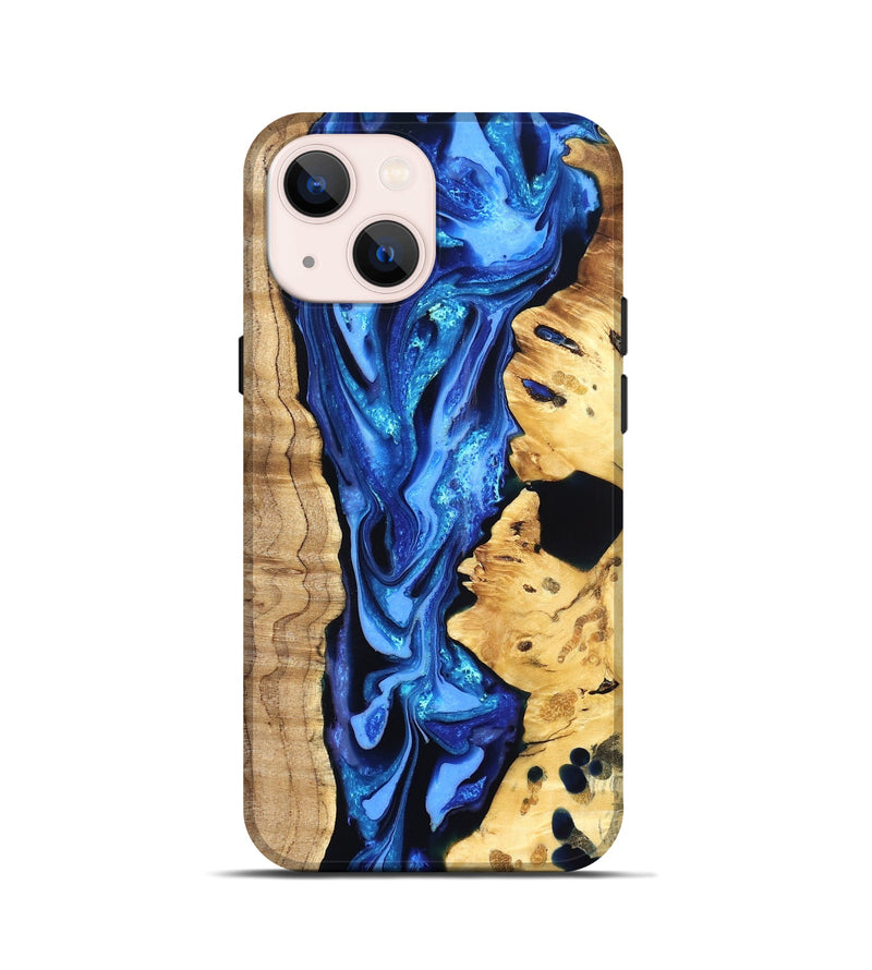 iPhone 13 mini Wood Live Edge Phone Case - Arlo (Blue, 823237)