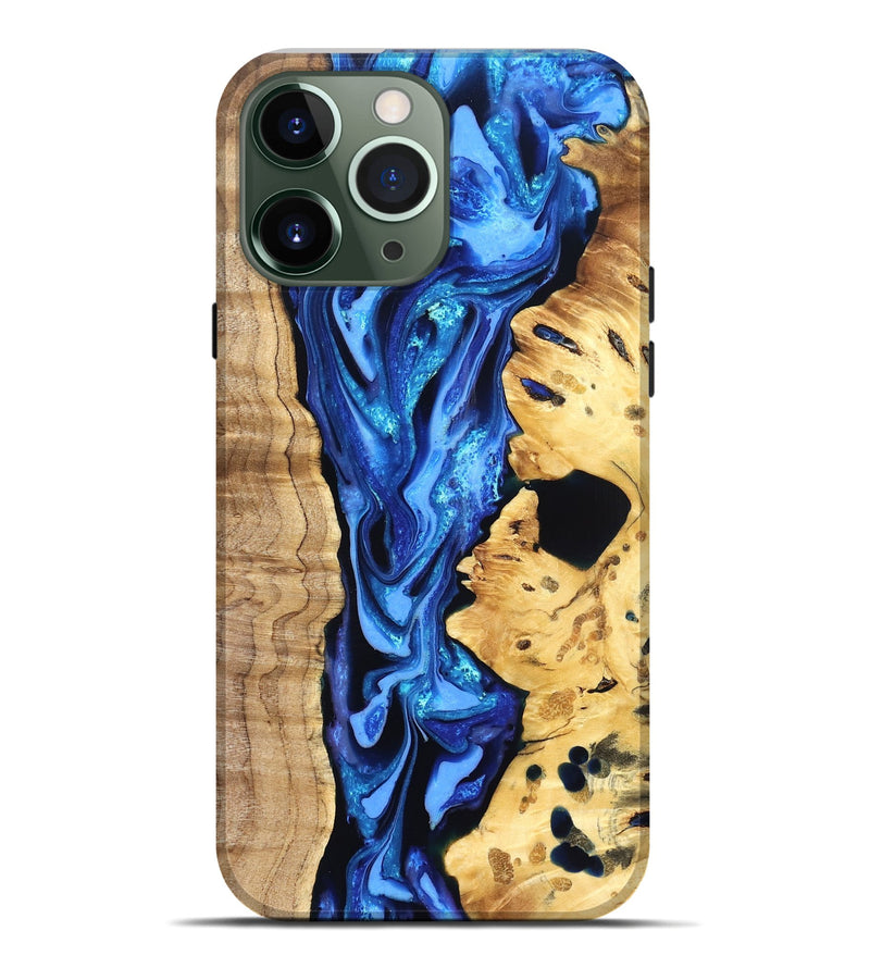 iPhone 13 Pro Max Wood Live Edge Phone Case - Arlo (Blue, 823237)