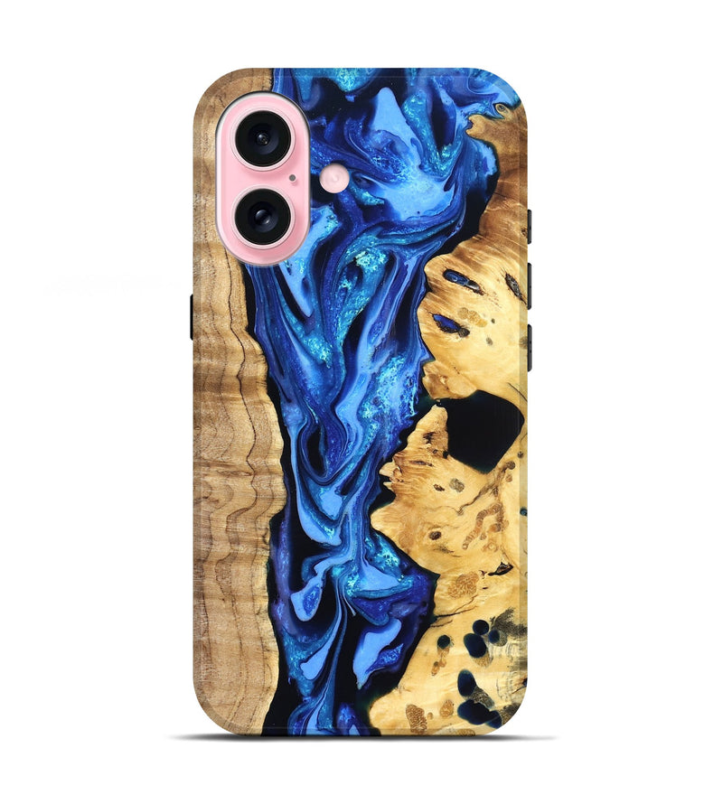 iPhone 17 Wood Live Edge Phone Case - Arlo (Blue, 823237)