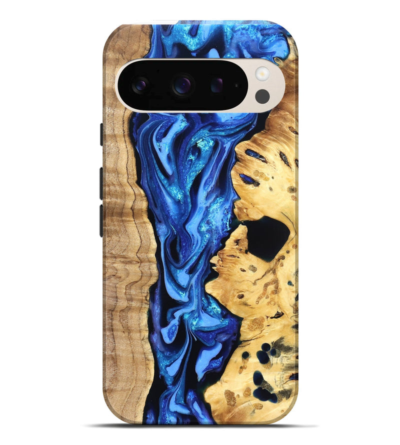 Pixel 10 Pro XL Wood Live Edge Phone Case - Arlo (Blue, 823237)