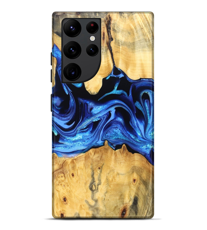 Galaxy S22 Ultra Wood Live Edge Phone Case - Gauge (Blue, 823238)