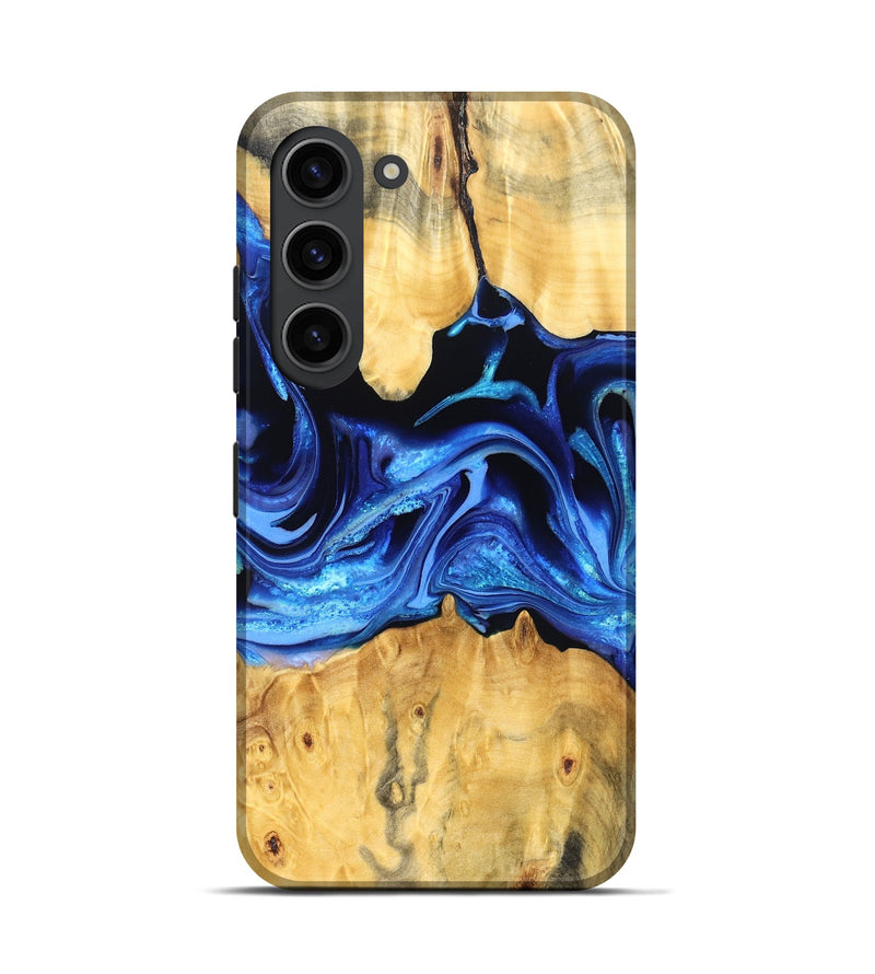 Galaxy S23 Wood Live Edge Phone Case - Gauge (Blue, 823238)