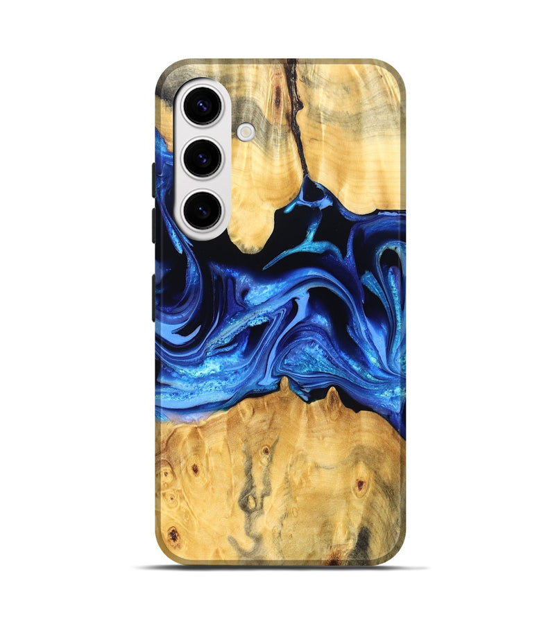 Galaxy S25 Wood Live Edge Phone Case - Gauge (Blue, 823238)