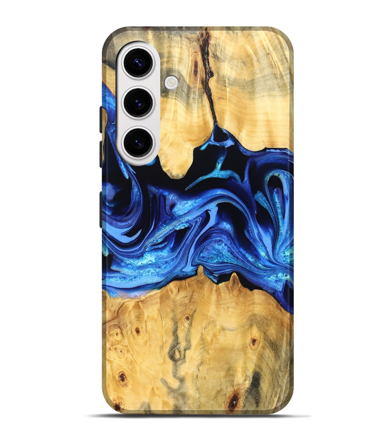 Galaxy S25 Plus Wood Live Edge Phone Case - Gauge (Blue, 823238)